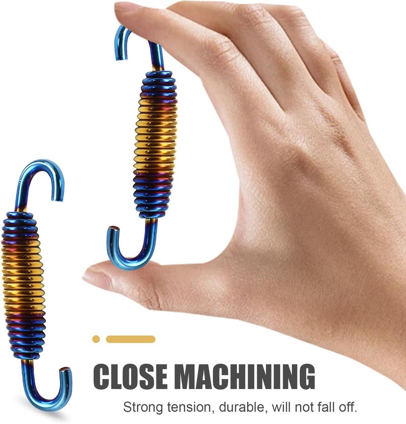 waswale Motorcycle Exhaust Muffler Spring, 40 mm-60 mm Extended Range Stainless Steel Spring Hooks Exhaust Reinforced Spring Hook, Universal for Riding Motorcycles, Scooters, ATVs (Multicolored Blue) - Image 5